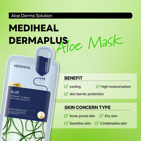 Mascarilla de aloe vera Dermaplus (10 hojas)