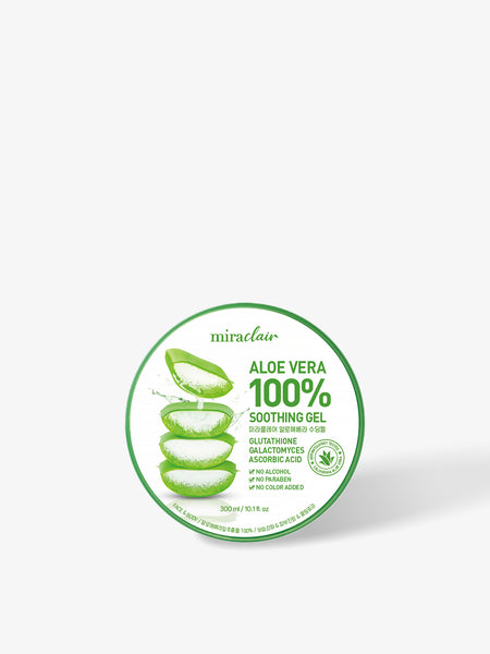 Miraclair Aloe Vera Gel for Face, Skin, Hair & Sunburn Relief, 100% Pure Aloe Gel for All Skin Types. Made in Korea. 300