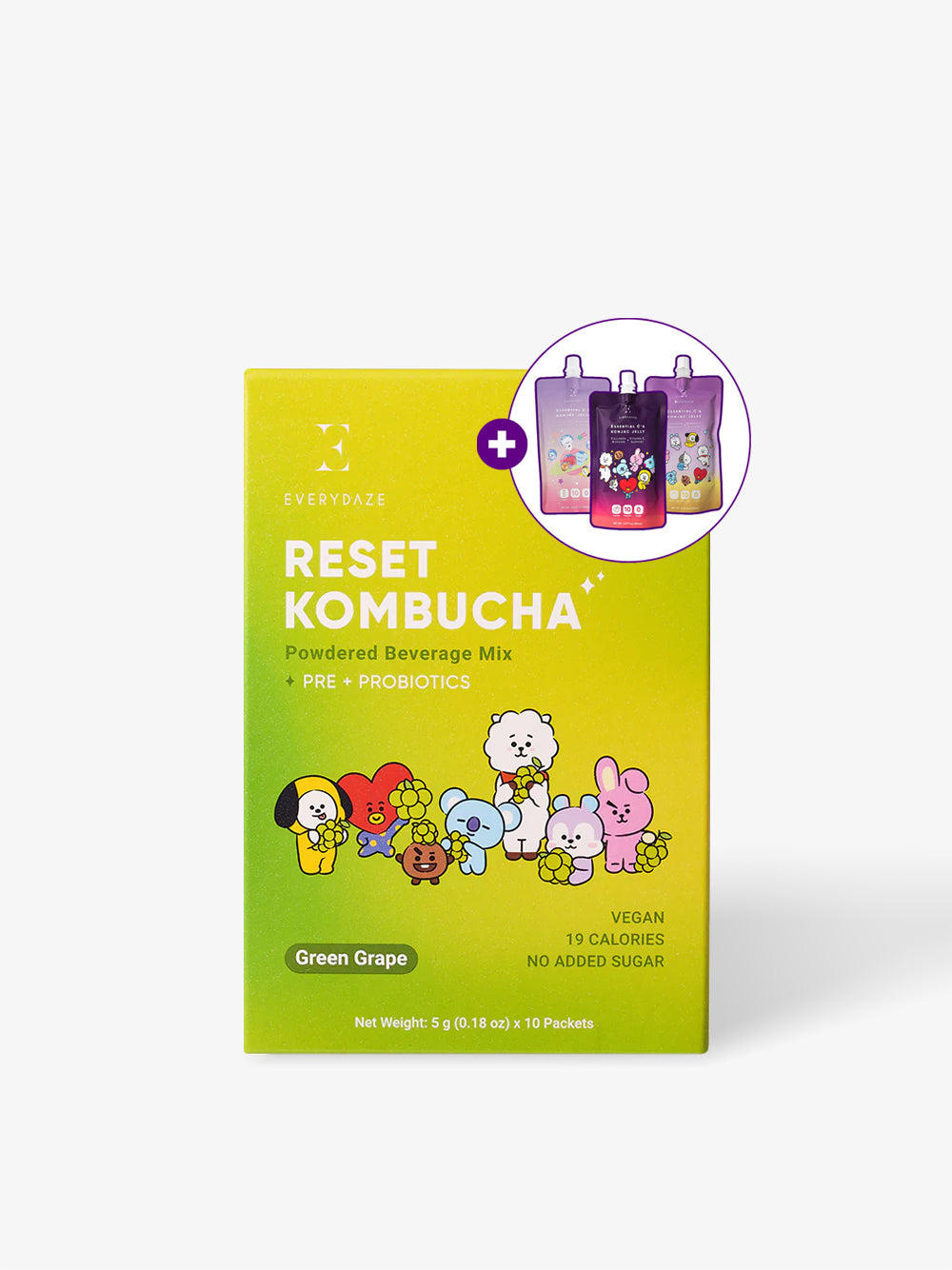 EVERYDAZE x BT21 Green Grape Kombucha + Jelly Sampler