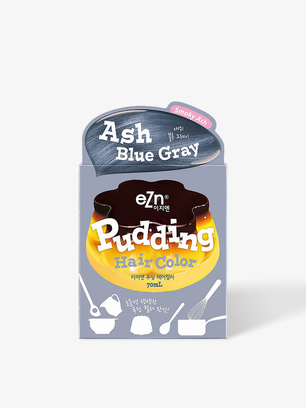 Tinte para el cabello gris azul ceniza pudín 140 ml