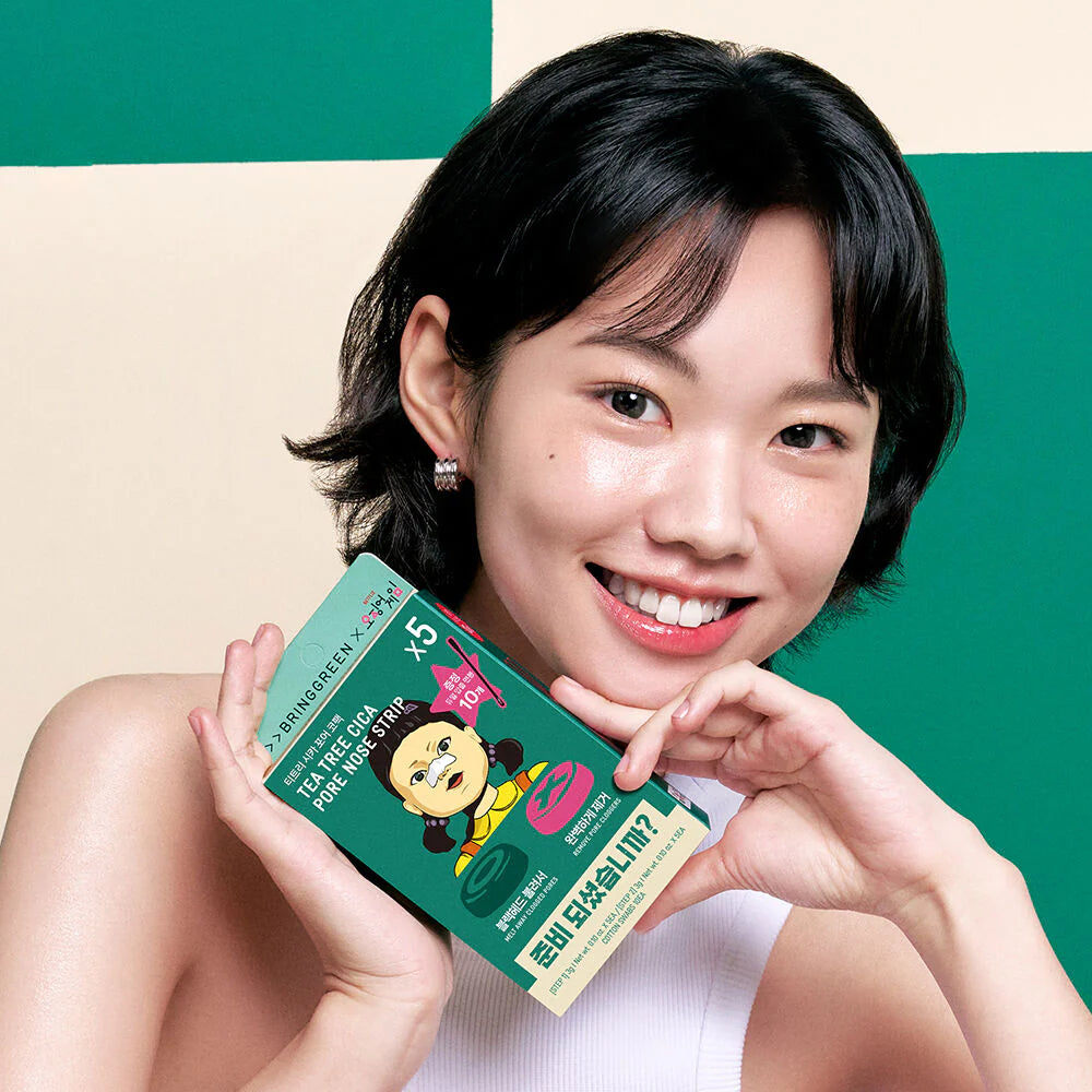 [Edición limitada de El Juego del Calamar] Tiras nasales de cica de árbol de té (paquete de 5)