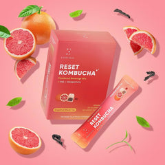 Reset Kombucha Powdered Beverage Mix Grapefruit Black Tea