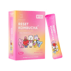 Reset Kombucha Powdered Beverage Mix Peach 10 Sticks