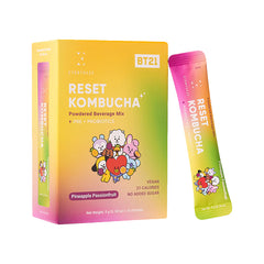 Reset Kombucha Powdered Beverage Mix Pineapple Passionfruit 10 Sticks