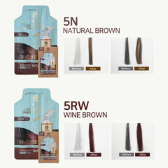 5N Natural Brown Ampoule Shampoo Hair Color 4pcs