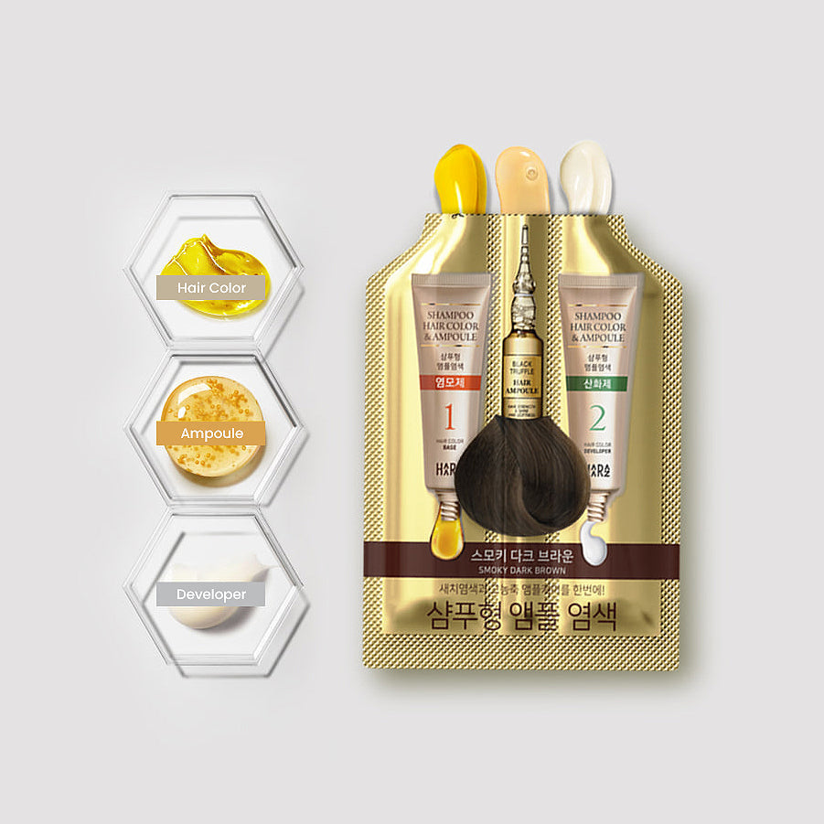 Champú colorante para cabello castaño natural Blending y ampolla (5 unidades)